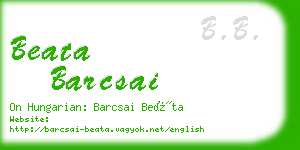 beata barcsai business card